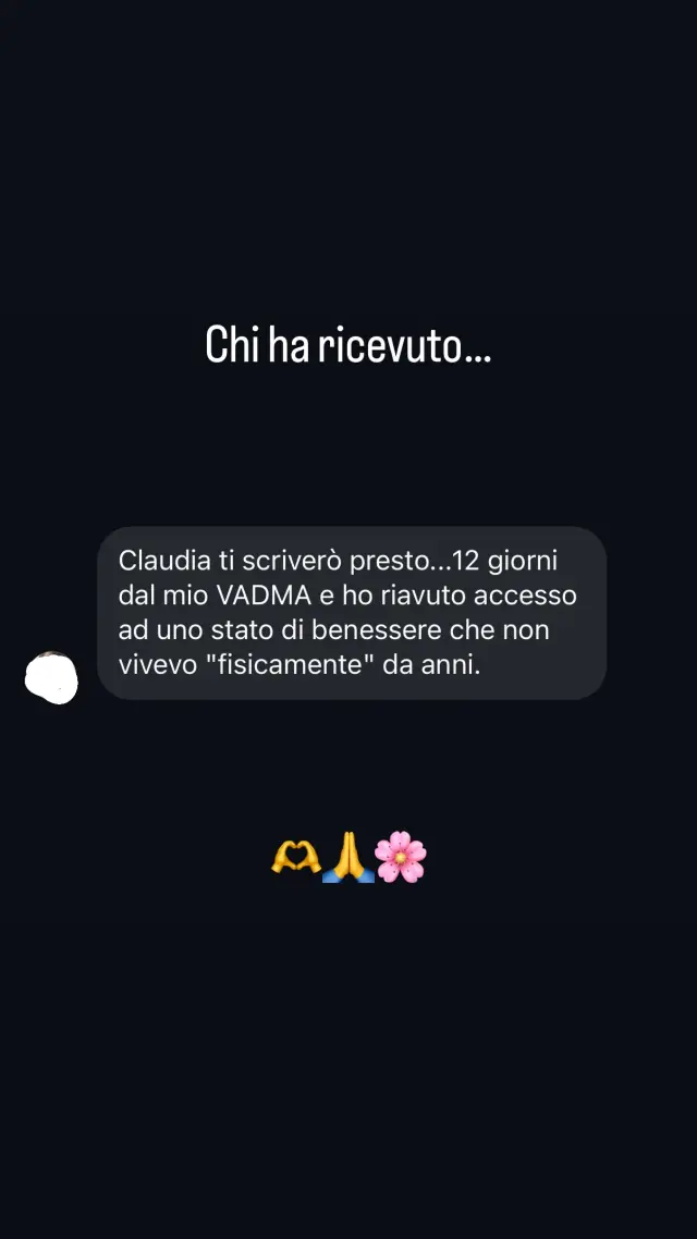 Vādma session review for Claudia Ottaviani, an Instagram story