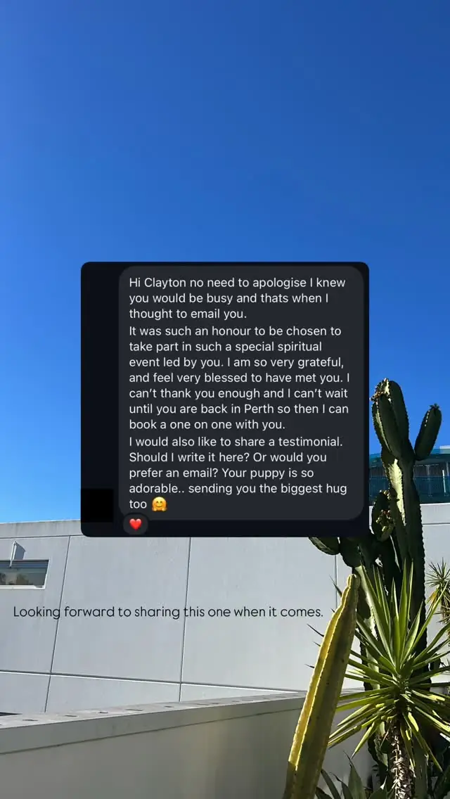Video review of a Vādma session with Clayton Harrop, in an Instagram story