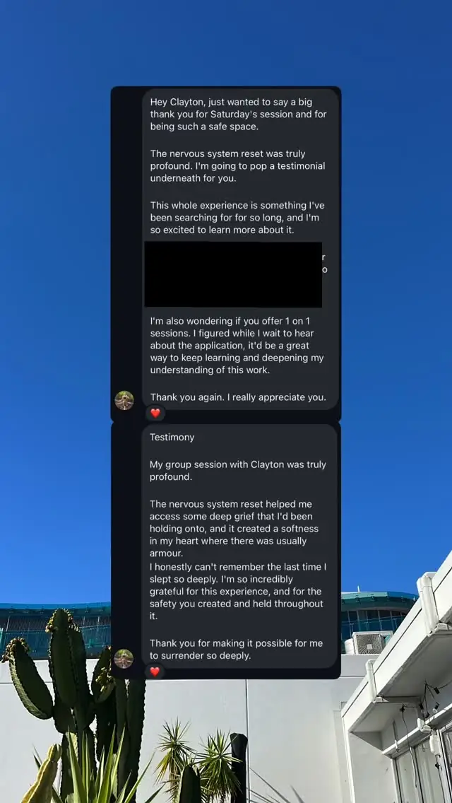 Video review of a Vādma session with Clayton Harrop, in an Instagram story