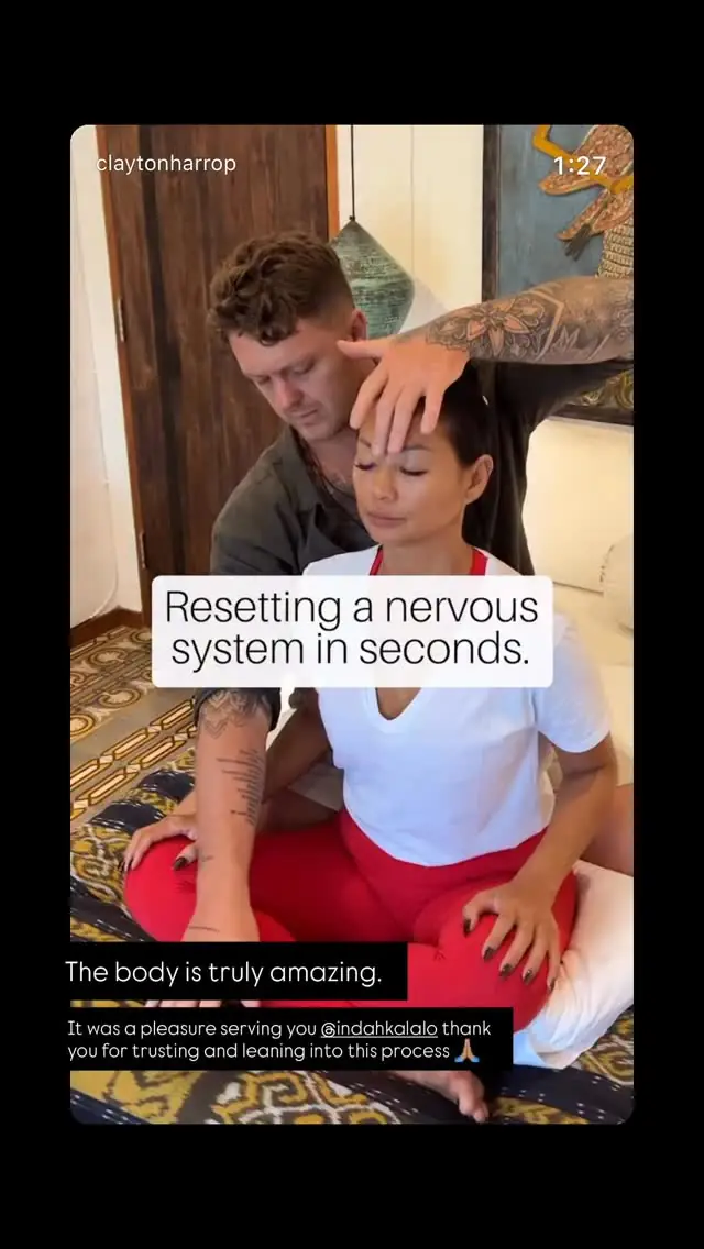 @indahkalalo’s video review of a Vādma session with Clayton Harrop, in an Instagram story