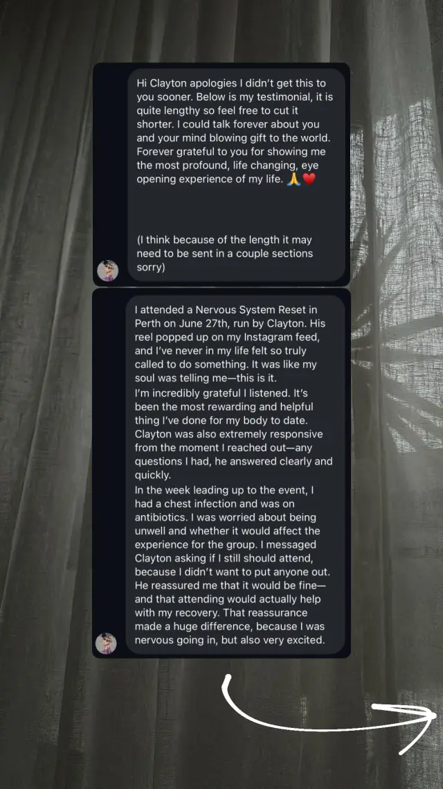 Vādma session review for Clayton Harrop, an Instagram story