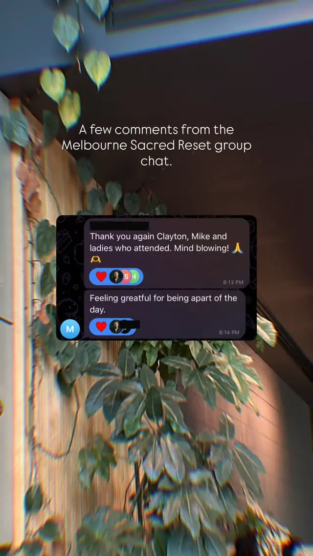 Video review of a Vādma session with Clayton Harrop, in an Instagram story
