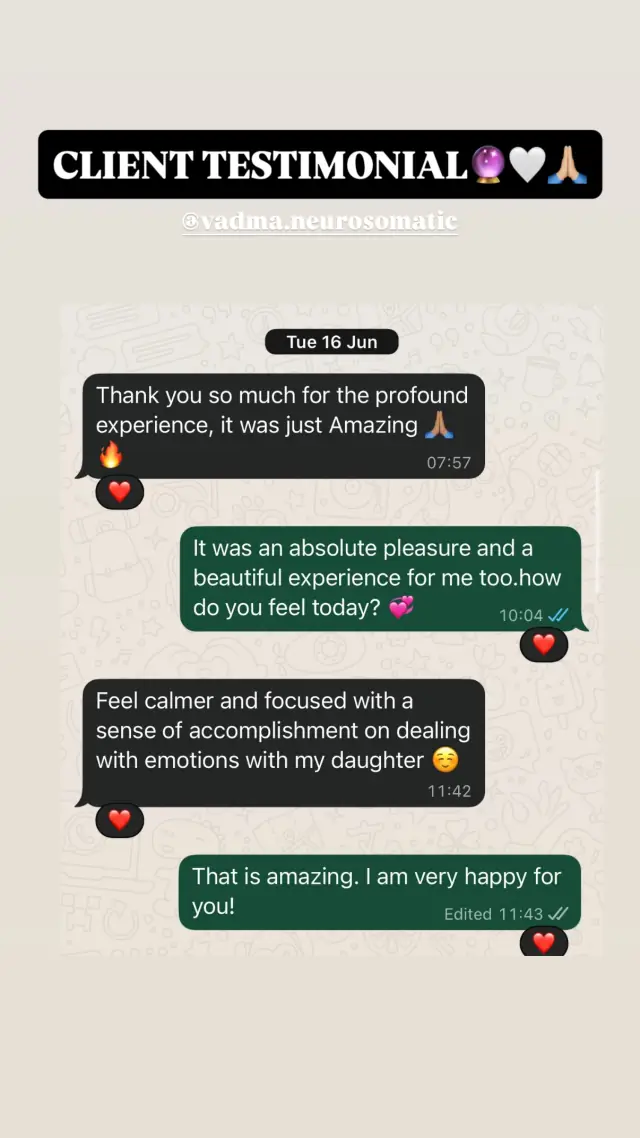 Vādma session review for Fanni, an Instagram story