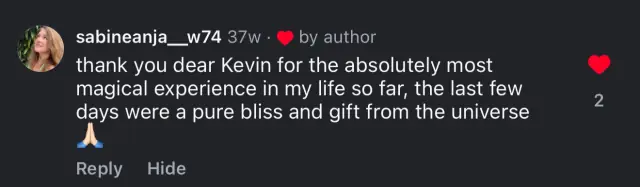 Vādma session review for Kevin Libawski by @sabineanja__w74, a written message