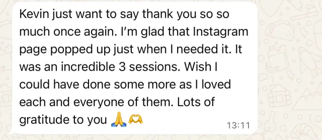 Vādma session review for Kevin Libawski by Kevin, a written message
