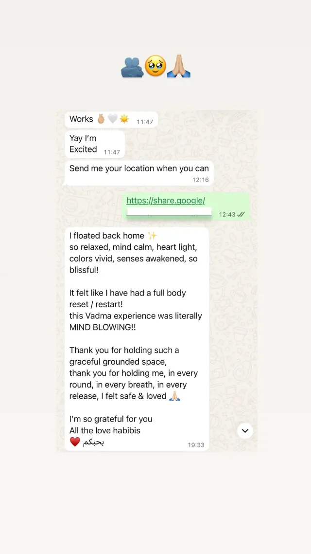 Vādma session review for Natalie Rekowska, an Instagram story
