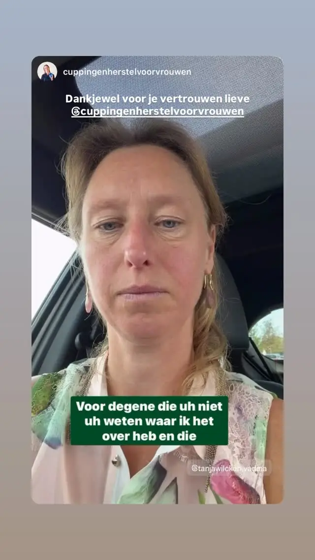 @cuppingenherstelvoorvrouwen’s video review of a Vādma session with Priti Diepa, in an Instagram story