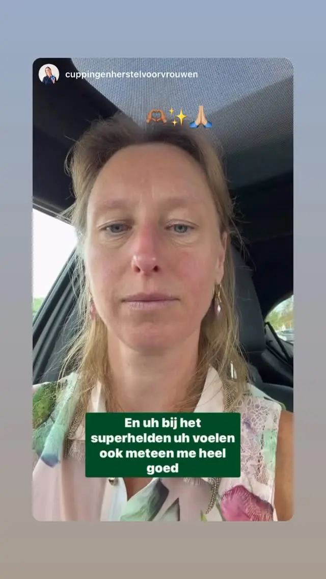@cuppingenherstelvoorvrouwen’s video review of a Vādma session with Priti Diepa, in an Instagram story