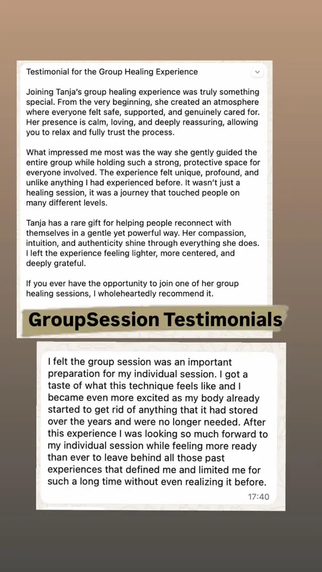 Video review of a Vādma session with Tanja Wilcken, in an Instagram story