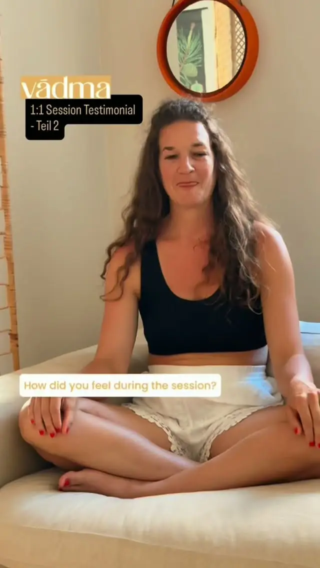 Video review of a Vādma session with Tanja Wilcken, in an Instagram story