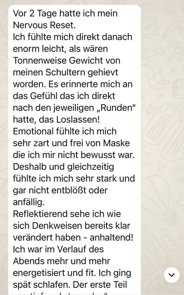 Erfahrungsbericht zur Vādma-Session bei Tanja Wilcken (schriftliche Nachricht)