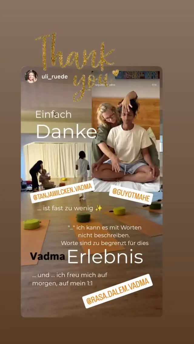 @uli_ruede’s video review of a Vādma session with Tanja Wilcken, in an Instagram story
